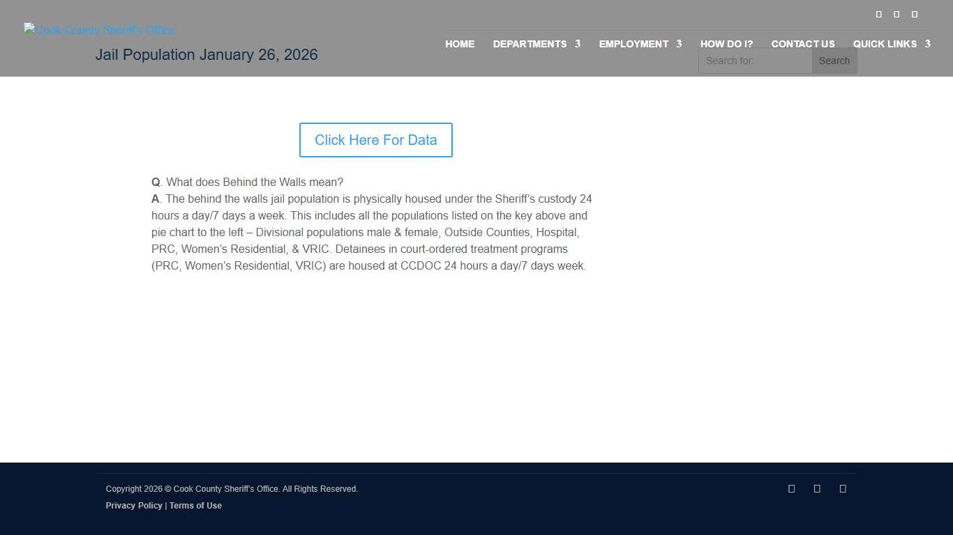 Jail Population January 26, 2026 < Cook County Sheriff's Office