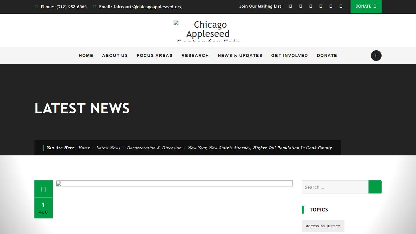 New Year, New State’s Attorney, Higher Jail Population in Cook County - Chicago Appleseed Center for Fair Courts